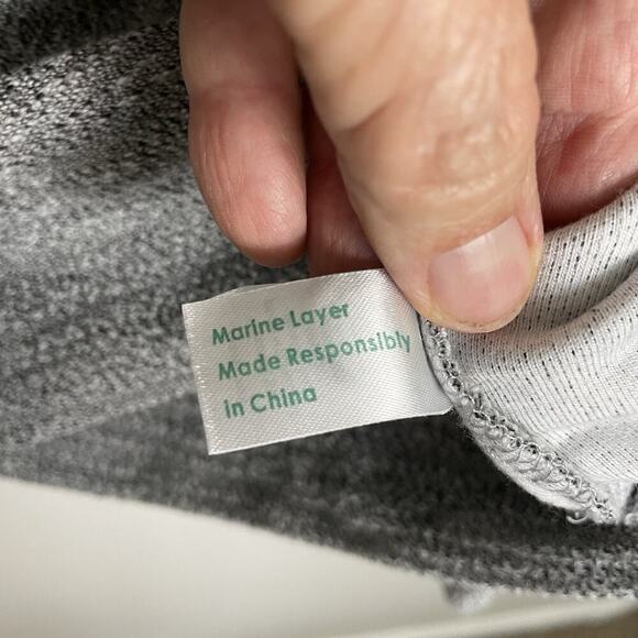 Marine Layer Henley Sweater Sweatshirt Men's Large Gray Textured Preppy Casual - Picture 11 of 13